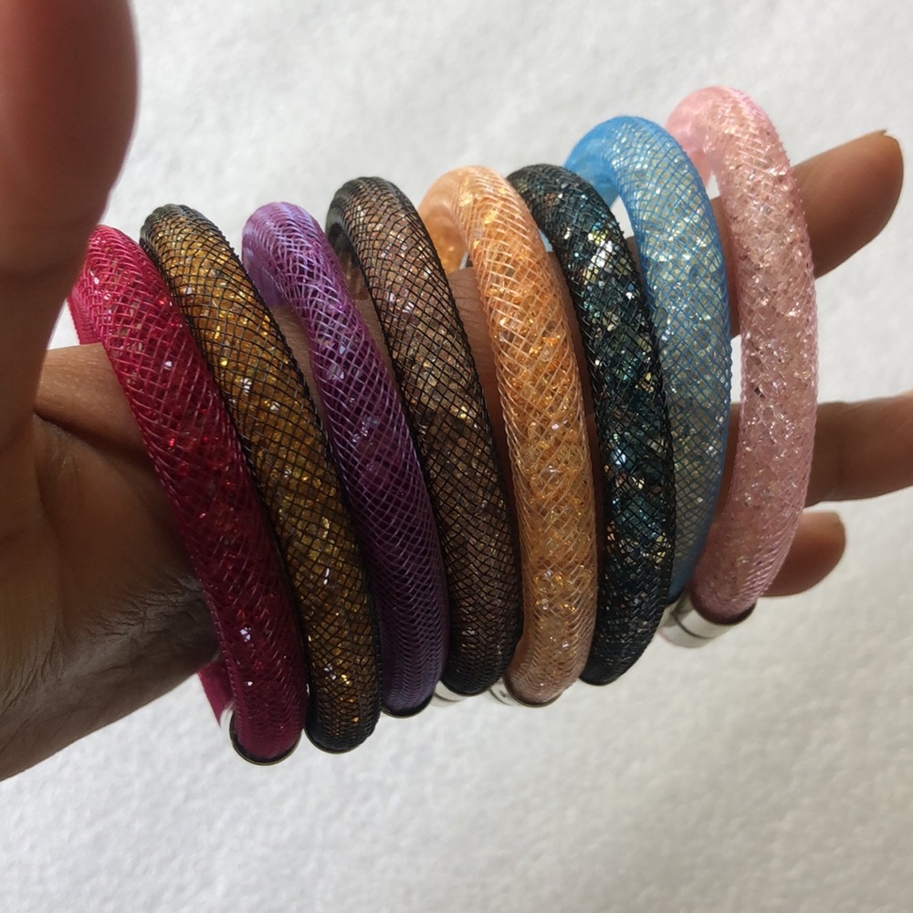 Multiple Colors Shiny Bracelets -8 Pieces- Large … - image 4